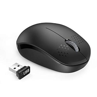 Imagem de seenda Mouse sem fio – 2,4 G com receptor USB Nano Mouse de computador com clique silencioso para laptop, PC, tablet, computador e Mac – preto