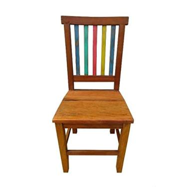 Imagem de Cadeira Rústica Arco Íris em Madeira de Demolição - Cód 240