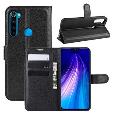 Imagem de Capa Capinha Carteira 360 Para Xiaomi Redmi Note 8 Normal Tela De 6.3Polegadas Case Couro Flip Wallet - Danet (Preto)