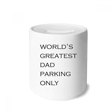 Imagem de DIYthinker World's Greatest Dad Festival Citação Dinheiro Caixa de Cerâmica Porta-Moedas Presente Porquinho