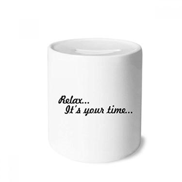 Imagem de DIYthinker Relax Time Citação Dinheiro Caixa de Cerâmica Porta-Moedas Presente