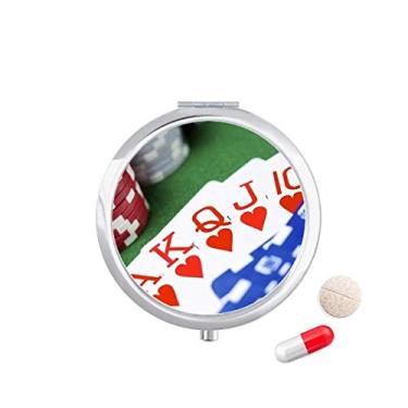 Imagem de Caixa de comprimidos para jogos de pôquer da Flush Hearts, caixa de armazenamento de medicamentos