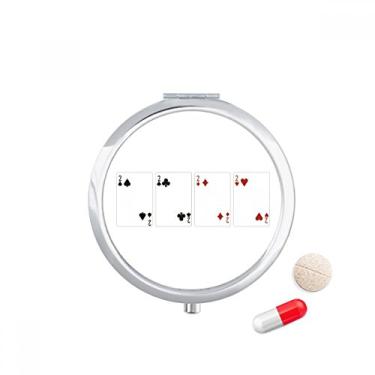 Imagem de Caixa de armazenamento de medicamentos com 2 corações, padrão de clube de diamantes, caixa de armazenamento de remédios