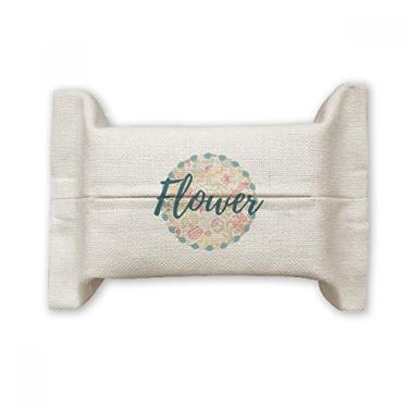 Imagem de Line Leaves Flower Plant Paint Suporte de capa de papel para lenços faciais Saco de linho de algodão