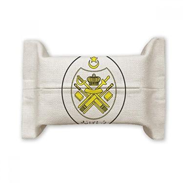 Imagem de Malásia Bolsa de linho de algodão com emblema nacional para lenços faciais