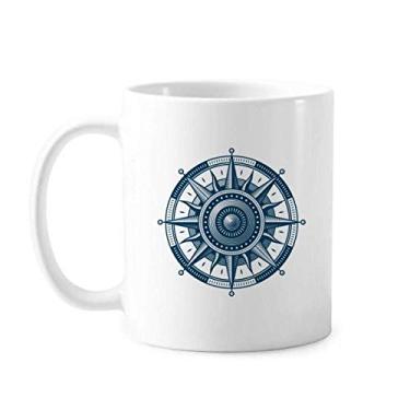 Imagem de Caneca de cerâmica do oceano militar com exploração de bússola copo de porcelana de café