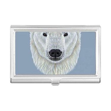 Imagem de White Northern Wild Urso polar animal porta-cartões carteira caixa de bolso