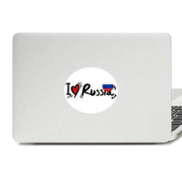 Imagem de I Love Russia Palavra Bandeira Coração Vinil Emblema Gráfico Laptop Adesivo Notebook Decalque