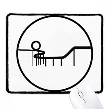 Imagem de Mousepad de borracha para jogos com bordas costuradas com contorno do parque de diversões Roller Coaster