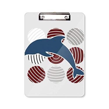 Imagem de Placa de apoio para prancheta Ilustrada com desenho de círculo de golfinho A4