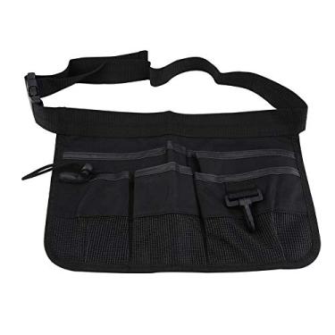 Imagem de Bolsa de cintura, bolsa de eletricista de cinto, multibolsos, bolsa de cintura com vários bolsos, bolsa de ferramentas ajustável de 34 cm, garagens para carpintaria preto