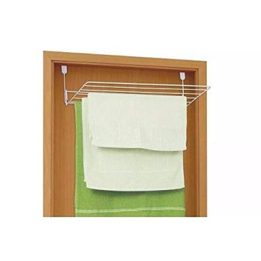 Imagem de Varal Dobrável Porta Toalha Suporte Secador de Roupa Sem furo Branco