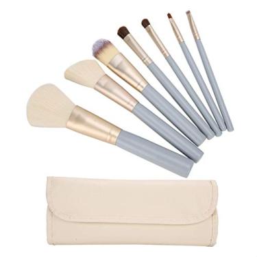 Imagem de Restokki Pincéis de maquiagem, pincel de sombra com bolsa de armazenamento, conjunto de pincéis de maquiagem para base, blush, lábios e corretivo, 7 peças