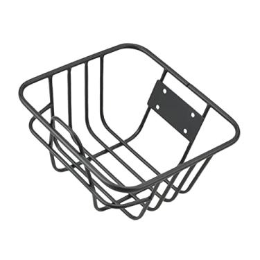 Imagem de UGPLM Cesta frontal para bicicleta Cesta de transporte de bicicleta Alforjes destacáveis de metal para ciclismo Suporte dianteiro traseiro traseiro para, 27cmx25cm