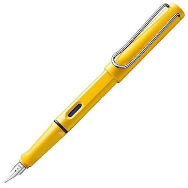 Imagem de LAMY Amarelo safári - Caneta-tinteiro com aderência ergonômica e ponta de aço polido no tamanho M - ideal para qualquer escrita e caligrafia - incluindo cartucho azul LAMY T 10 - Destro