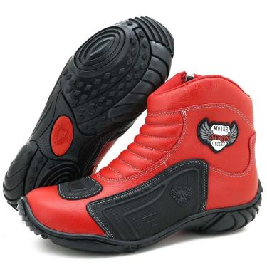 Imagem de Bota motociclista semi impermeável em couro legítimo resistente a chuva - Atron Shoes-Unissex