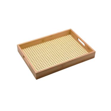 Imagem de Bandeja Retangular em Bambu e Palha Indiana Grande