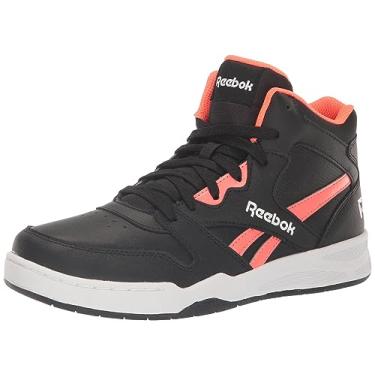 Imagem de Reebok Tênis de basquete infantil unissex Bb4500 Court, Preto/branco/laranja flare, 19