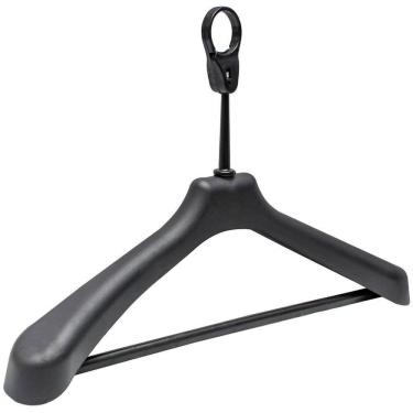 Imagem de Kit 24 Cabides de Roupa Antifurto para Hotel Adulto Reforçado Preto Pousada Organizador Social