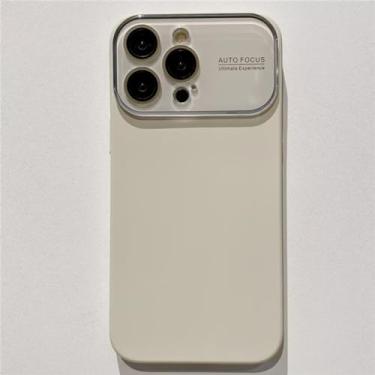 Imagem de FCSWEET Compatível com capas de visualização de logotipo do iPhone 15, [câmera de lente de vidro] [espelho de janela grande] TPU fino e macio para mulheres e homens, capa de telefone com proteção à prova de choque de corpo inteiro - branco 2