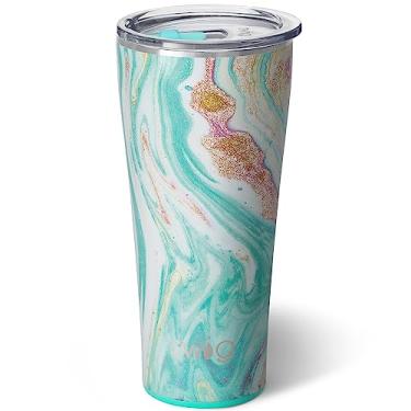 Imagem de Copo Swig Life de 947 ml de a o inoxid vel com isolamento triplo com tampa, pode ser lavado na lava-lou as, parede dupla e copo de caf de viagem selado a v cuo em nosso padr o Wanderlust (v rios padr es dispon veis)