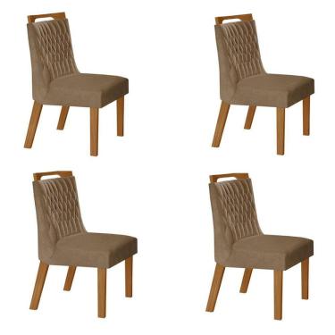 Imagem de Kit 4 Cadeiras Atenas Cinamomo/Pena Caramelo - Lj Móveis