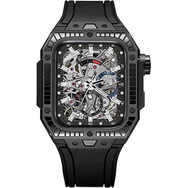 Imagem de BUDAY Kit de Retrofit de Caixa de Aço Inoxidável 316L Fluororubber Pulseira de Relógio, Para Apple Watch Band Series 7 45mm 44mm, Capa de Metal de Proteção Tática para Homens Kit Mod de Relógio (Cor: