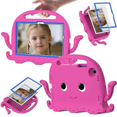Imagem de QYiiD Capa infantil para Lenovo Tab K10 2021/M10 FHD Plus 10,3 polegadas (2020 2ª geração), capa leve de EVA à prova de choque com função de suporte para crianças para