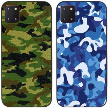 Imagem de 2 peças camuflagem impressa TPU gel silicone capa de telefone traseira para Samsung Galaxy todas as séries (Galaxy Note 10 Lite)