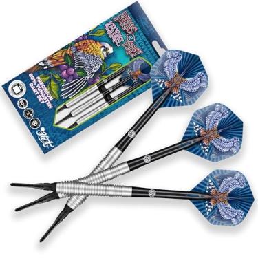 Imagem de Shot! Ponta macia de dardos, peneireiro de aves de rapina (18 g), 90% barril de tungstênio, conjunto de dardos profissional feito à mão e voos feitos na Nova Zelândia, ponta de plástico para alvo