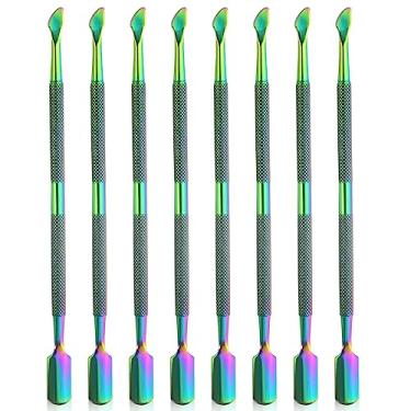 Imagem de XINMEIWEN Empurrador de cutículas de aço inoxidável, removedor de cutículas, manicure, ponta dupla, ferramenta de pedicure, descascador de cutículas, raspador de cutículas, para unhas e pés