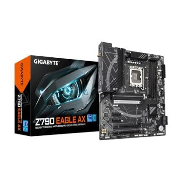Imagem de GIGABYTE Placa mãe Z790 EAGLE AX LGA 1700 Intel Z790 ATX com DDR5, M.2, PCIe 5.0, USB 3.2 Gen2X2 Type-C, Intel Wi-Fi 6E, LAN 2.5GbE, Q-Flash Plus, EZ-Latch