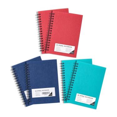 Imagem de FLYING EAGLE Caderno espiral pequeno premium 4x6 pacote com 6 mini diário A6 plástico capa dura 8 mm caderno pautado 3 cores 468 páginas para trabalho escolar