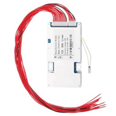 Imagem de Bisida Placa de proteção PCB 15S BMS 54V 50A Li-ion com fio de equilíbrio e NTC, dez proteções funcionais, porta comum, para armazenamento de energia solar, pacote de bateria de íon de lítio para