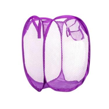 Imagem de Cesto Organizador Roupa Brinquedos Infantil Telado Dobravel Coloridos (LILAS)