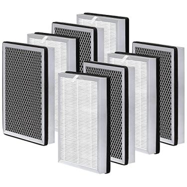 Imagem de Substituição de filtro HEPA verdadeira M-25 H13 compatível com purificador de ar MA-25 | 99,97% de remoção de partículas para fumaça, poeira e odor | 3 em 1 com pré-filtro, H13 True HEPA e filtros de carbono ativado, 8PCS