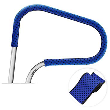 Imagem de Capa de corrimão de piscina com zíper de neoprene, 1,22 m, antiderrapante para proteção de trilhos de mão de piscina