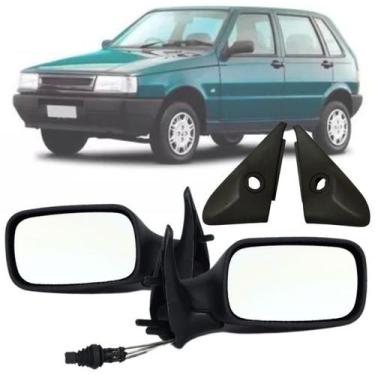 Imagem de Par Espelho Retrovisor Fiat Uno Fire 2001 2002 2003 2004 Acabamentos 4