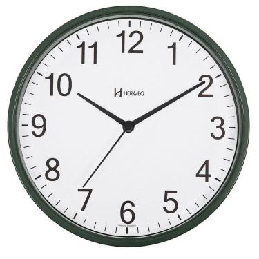 Imagem de Relógio De Parede Preto 22 Cm Herweg Tictac 6101 Verde - Verde