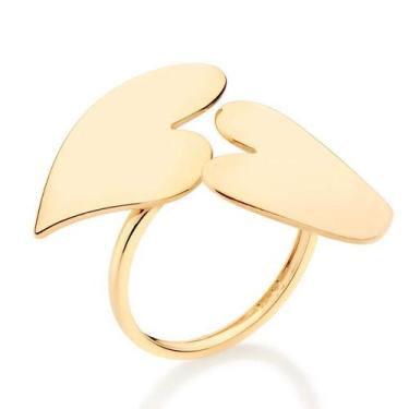 Imagem de Anel banhado ouro 3x 24k 18k e 22k feminino rommanel grande ajustável 