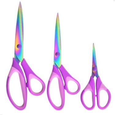 Imagem de Kit 3 Tesouras Titânio P/ Corte E Costura Profissional - Lanmax