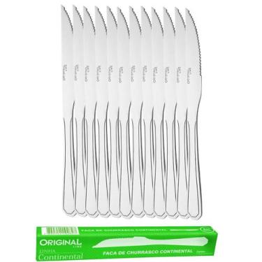 Imagem de Faca de Churrasco em Aço Inox Continental 12 pçs Original Line Faqueir