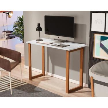 Imagem de Mesa office estudo estilo moderno 76 cm -pés de madeira - MOVEIS DECOR
