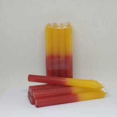 Imagem de Maço de Vela Amarela e Vermelha - 8 un - 18 cm - 7 FOLHAS