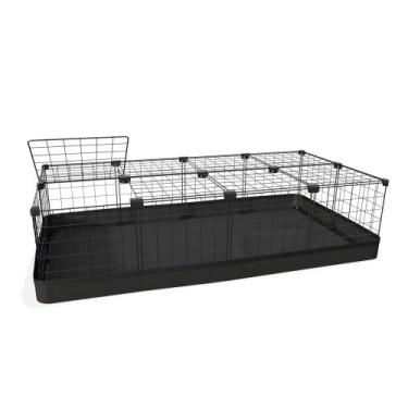 Imagem de Cercado 60x120x30 Cm Preto com Teto Bandeja Higiênica Nylon Preto - IG