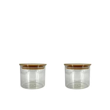 Imagem de Conjunto com 2 Potes Herméticos em Acrílico Cristal Organizador para M