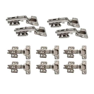 Imagem de Kit 10 Dobradiça Reta Caneco 35Mm Moveis Porta Armário 5 Par - XF