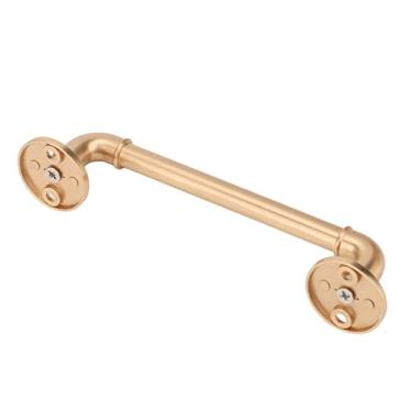 Imagem de Puxador de portão, liga de zinco, industrial, rústico, retrô, base redonda, móveis, ferragens para porta, gaveta, armário, armário, escadas, portão, garagem, ouro (dourado)