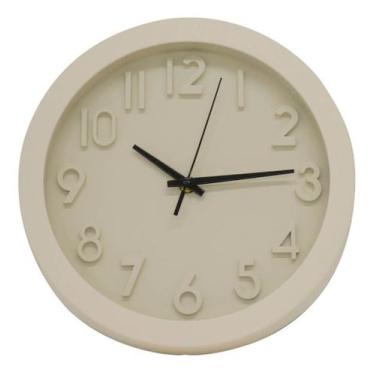 Imagem de Relógio Vintage Parede Branco 25.5x25.5cm - Taimes