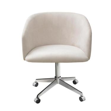 Imagem de Poltrona Decorativa Atenas Cadeira Giratória com Rodinhas Escritório  